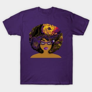 Galaxy Girl Purple Afro T-Shirt